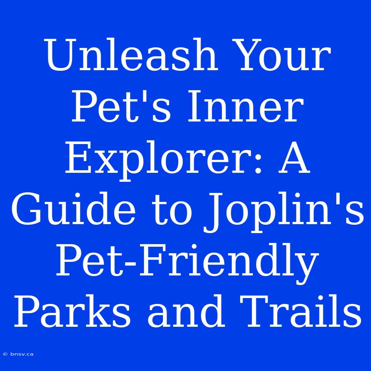 Unleash Your Pet's Inner Explorer: A Guide To Joplin's Pet-Friendly Parks And Trails