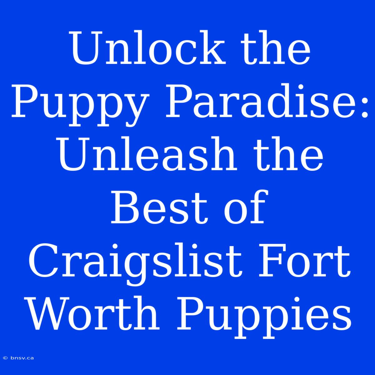 Unlock The Puppy Paradise: Unleash The Best Of Craigslist Fort Worth Puppies