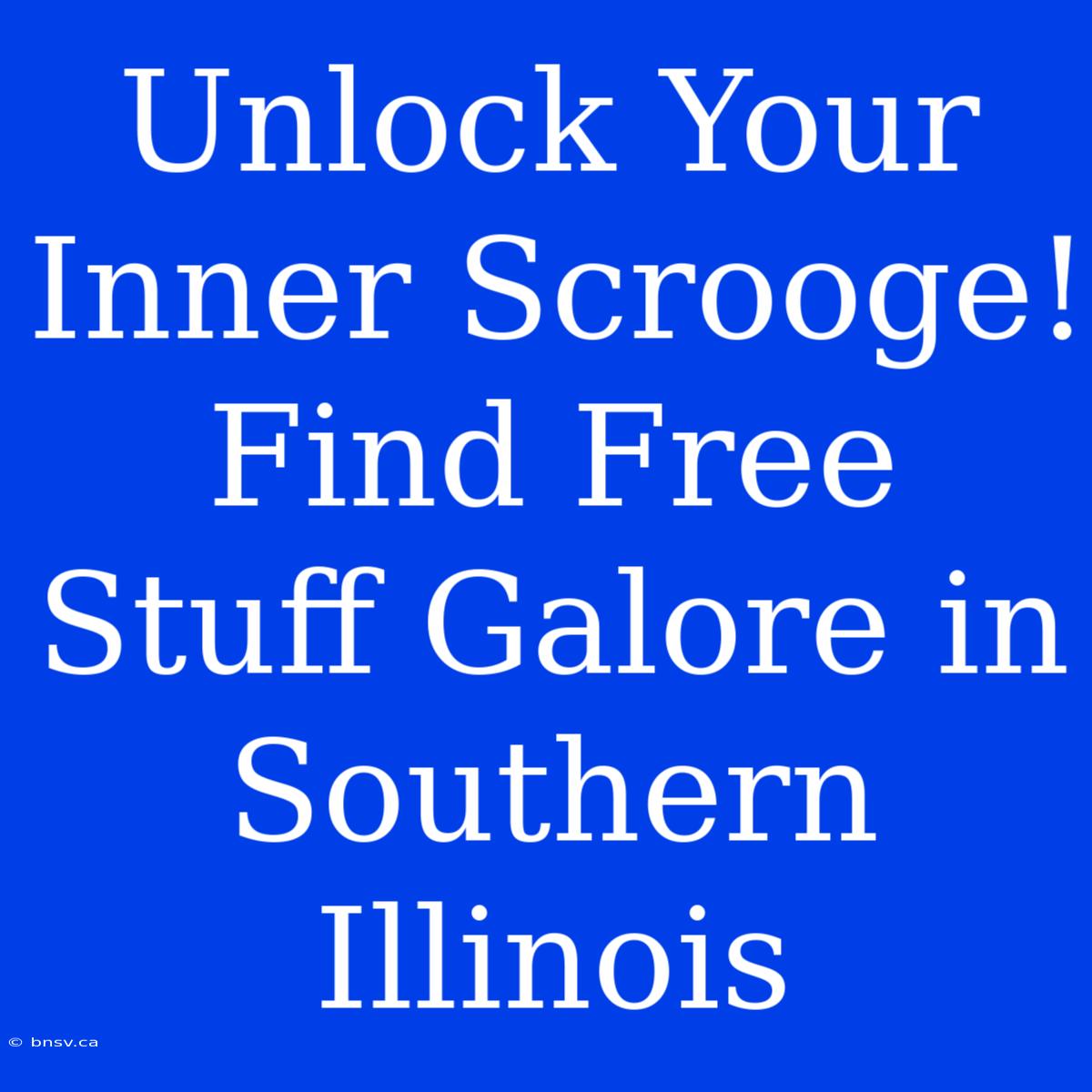 Unlock Your Inner Scrooge! Find Free Stuff Galore In Southern Illinois