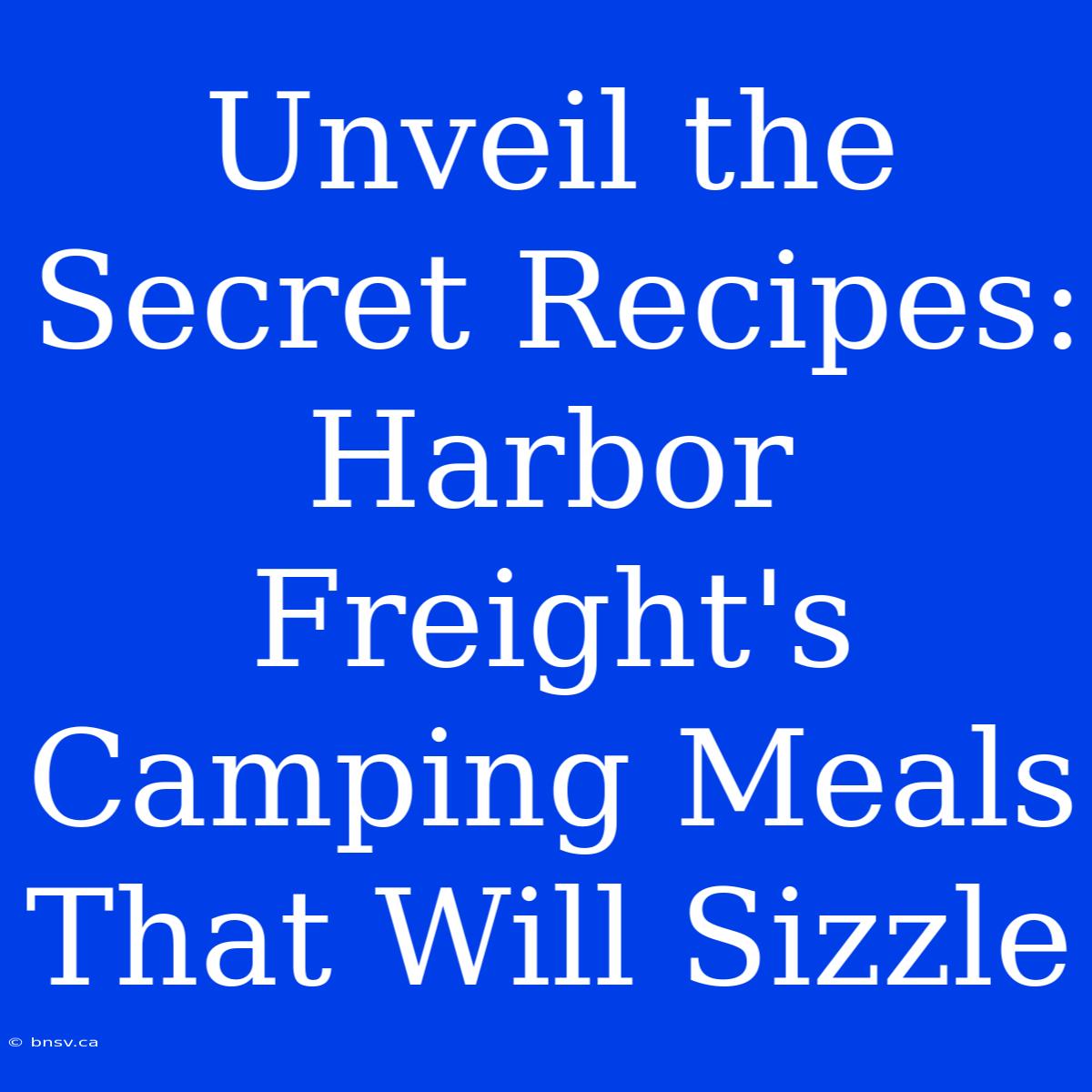 Unveil The Secret Recipes: Harbor Freight's Camping Meals That Will Sizzle