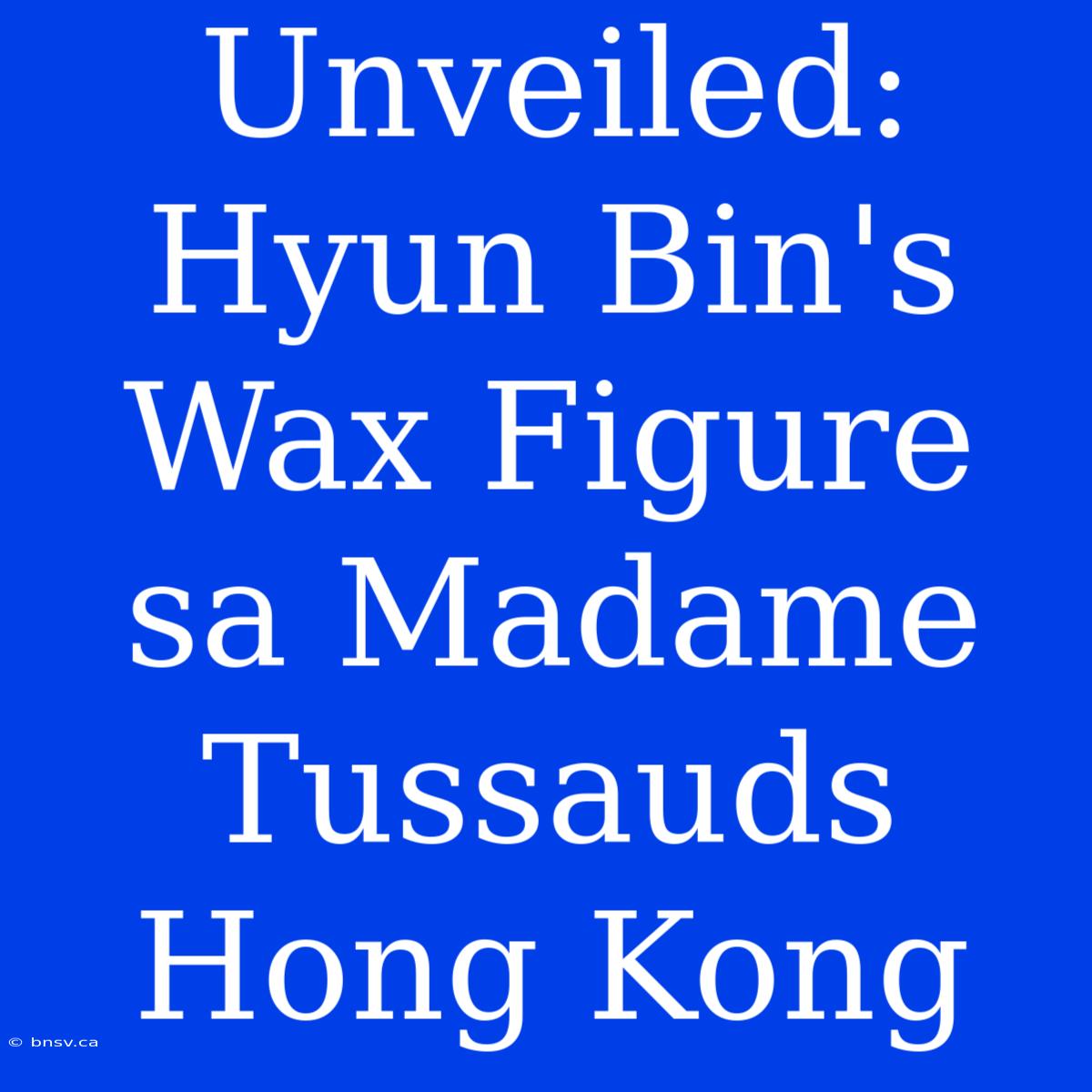 Unveiled: Hyun Bin's Wax Figure Sa Madame Tussauds Hong Kong