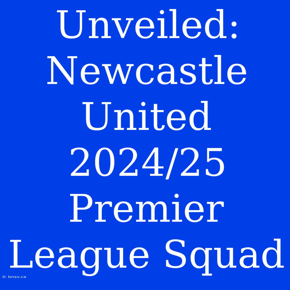 Unveiled: Newcastle United 2024/25 Premier League Squad