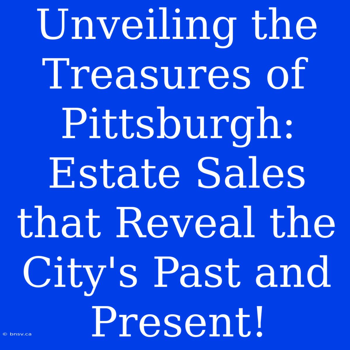 Unveiling The Treasures Of Pittsburgh: Estate Sales That Reveal The City's Past And Present!