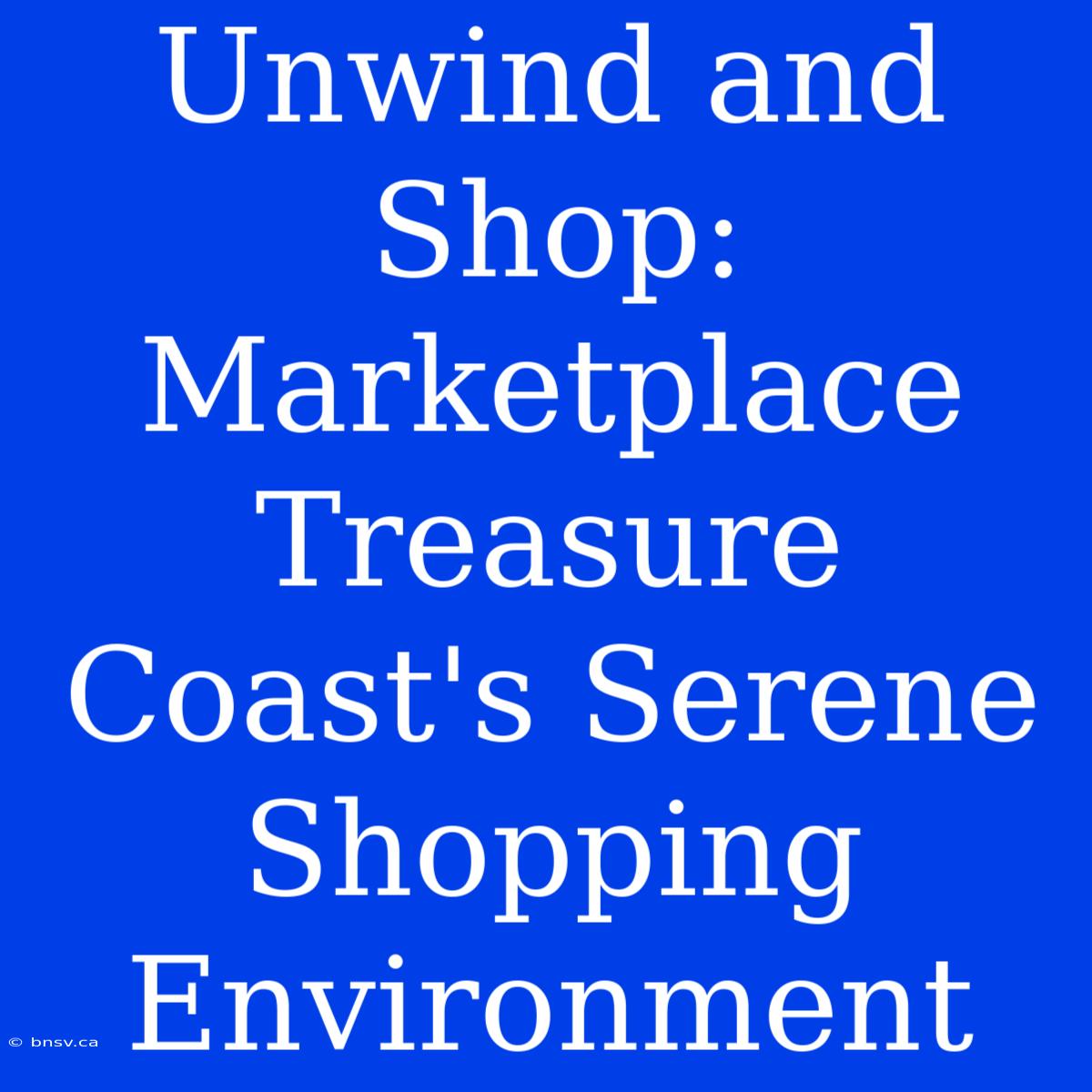 Unwind And Shop: Marketplace Treasure Coast's Serene Shopping Environment