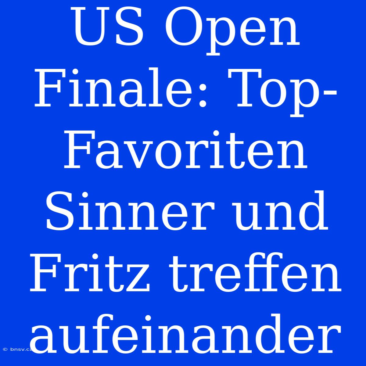 US Open Finale: Top-Favoriten Sinner Und Fritz Treffen Aufeinander