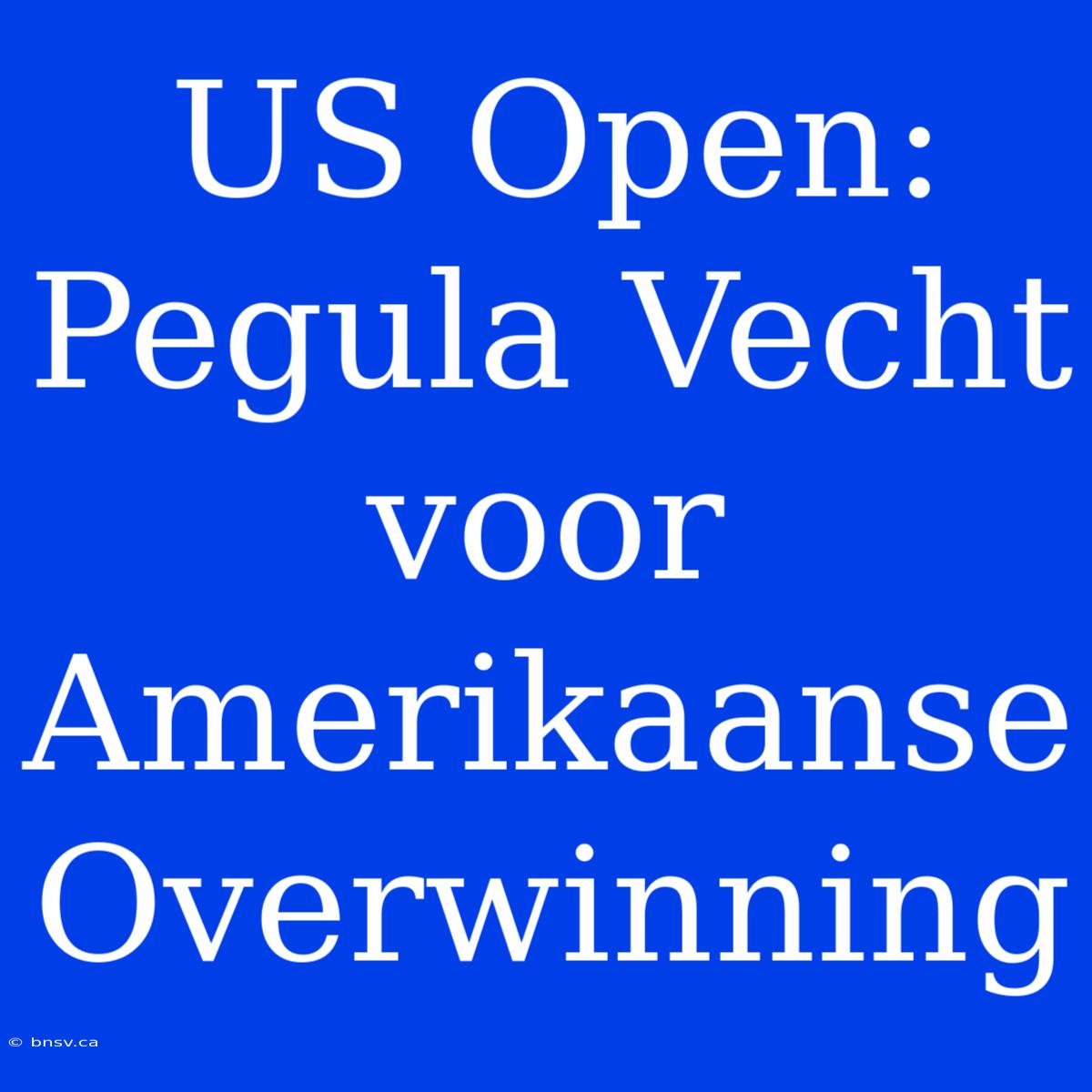 US Open: Pegula Vecht Voor Amerikaanse Overwinning