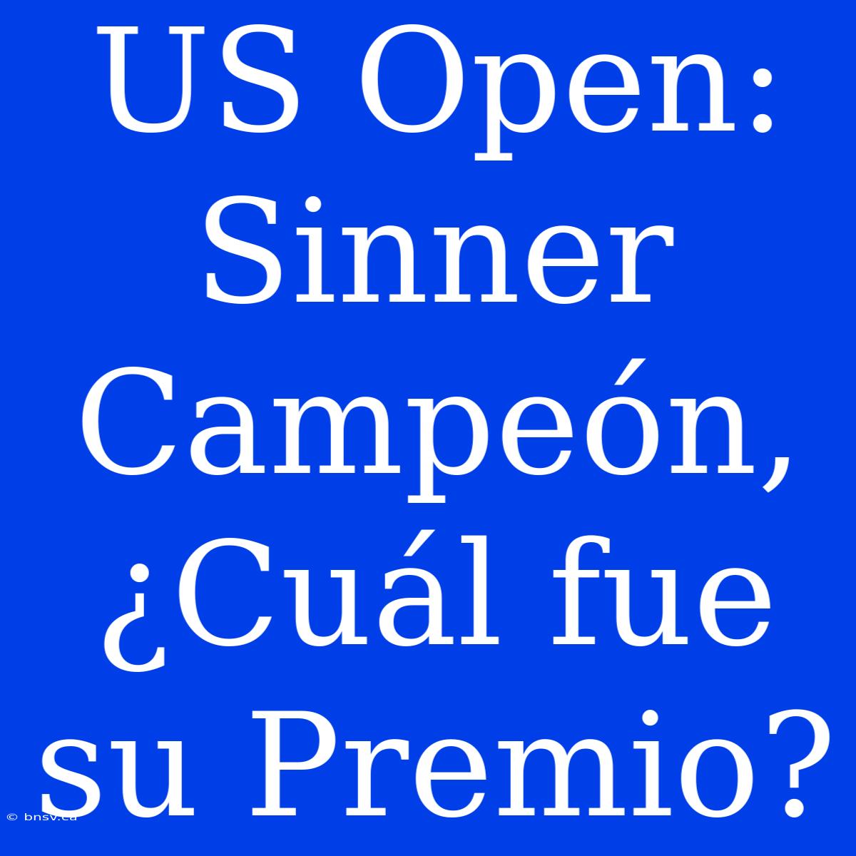 US Open: Sinner Campeón, ¿Cuál Fue Su Premio?