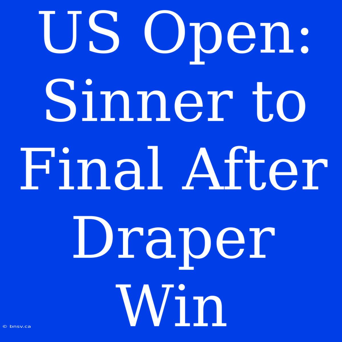 US Open: Sinner To Final After Draper Win