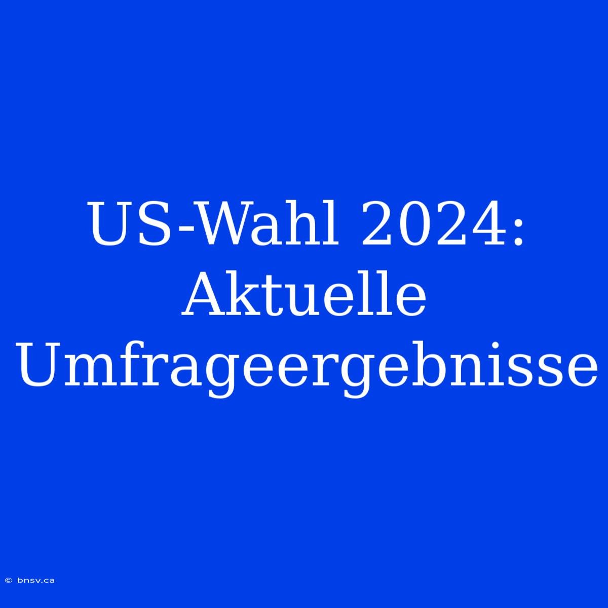 US-Wahl 2024: Aktuelle Umfrageergebnisse