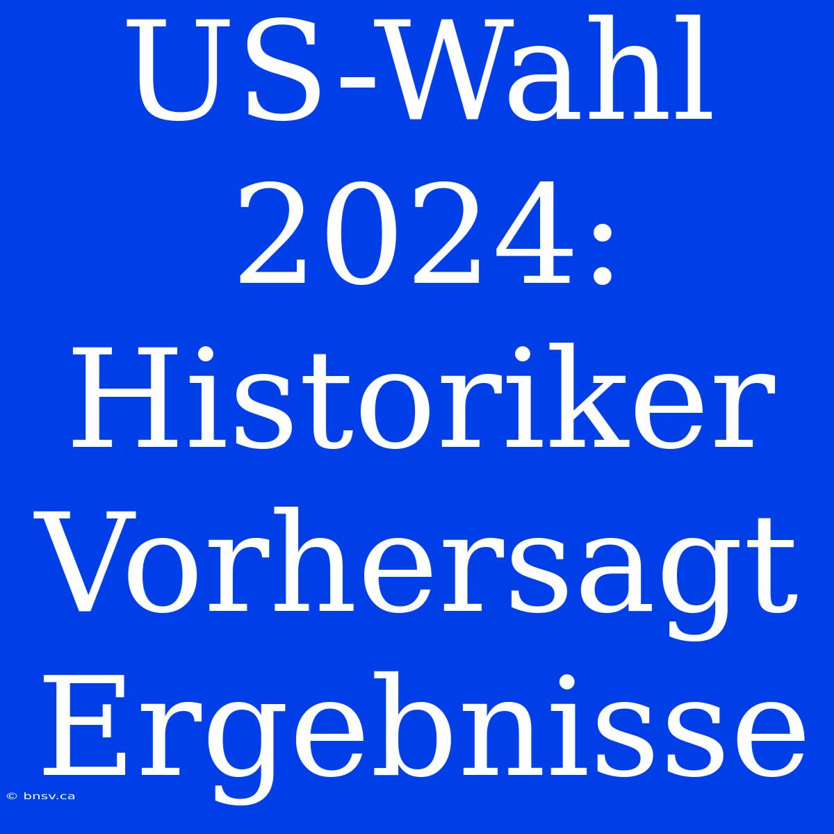 US-Wahl 2024: Historiker Vorhersagt Ergebnisse