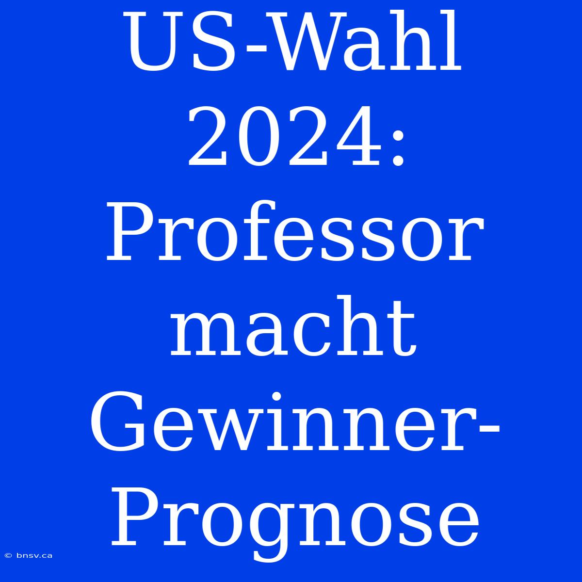 US-Wahl 2024: Professor Macht Gewinner-Prognose