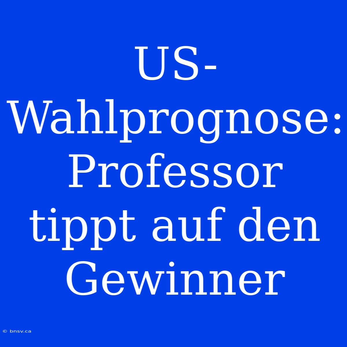 US-Wahlprognose: Professor Tippt Auf Den Gewinner