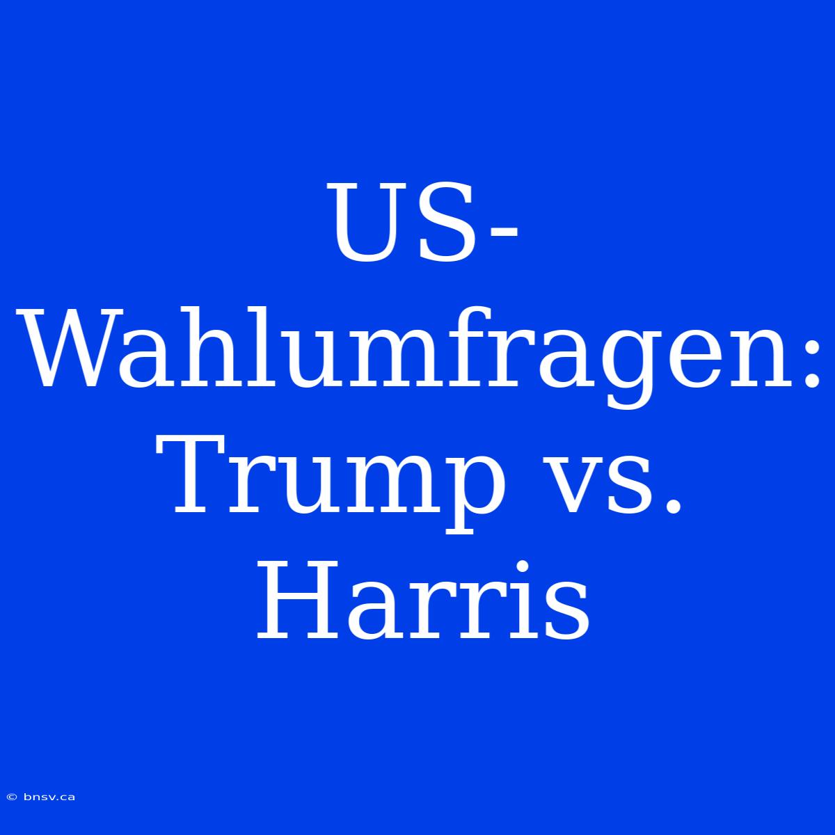 US-Wahlumfragen: Trump Vs. Harris