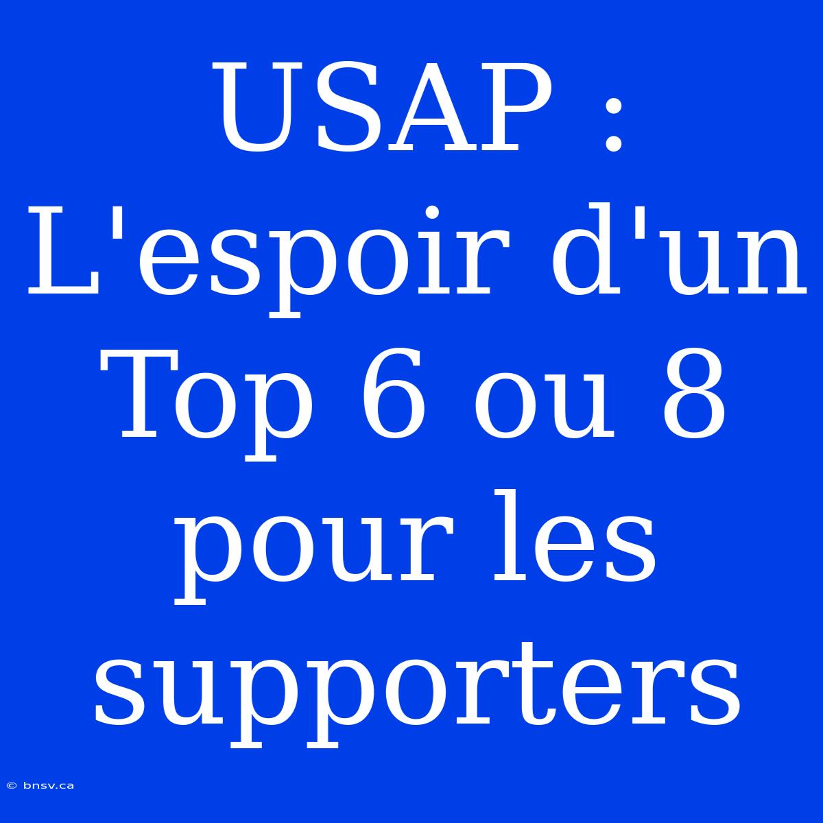 USAP :  L'espoir D'un Top 6 Ou 8 Pour Les Supporters