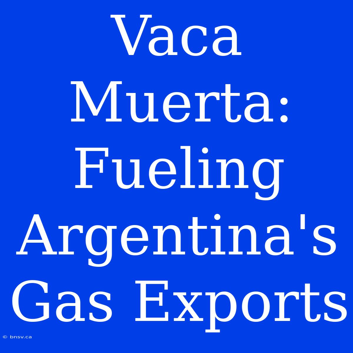 Vaca Muerta: Fueling Argentina's Gas Exports