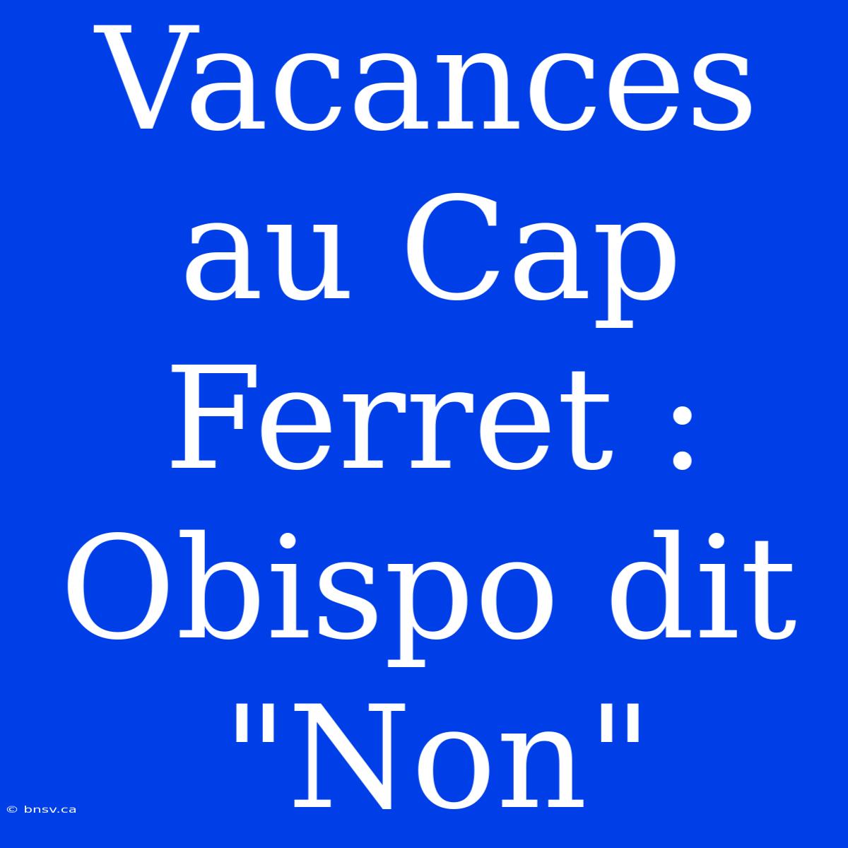 Vacances Au Cap Ferret : Obispo Dit 