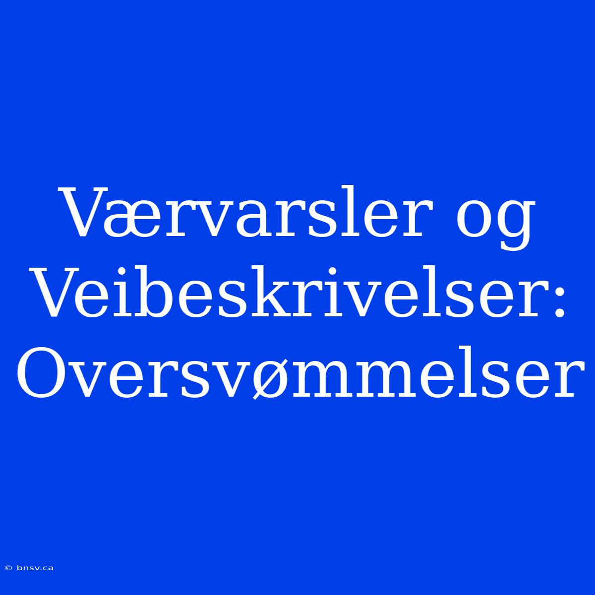 Værvarsler Og Veibeskrivelser: Oversvømmelser