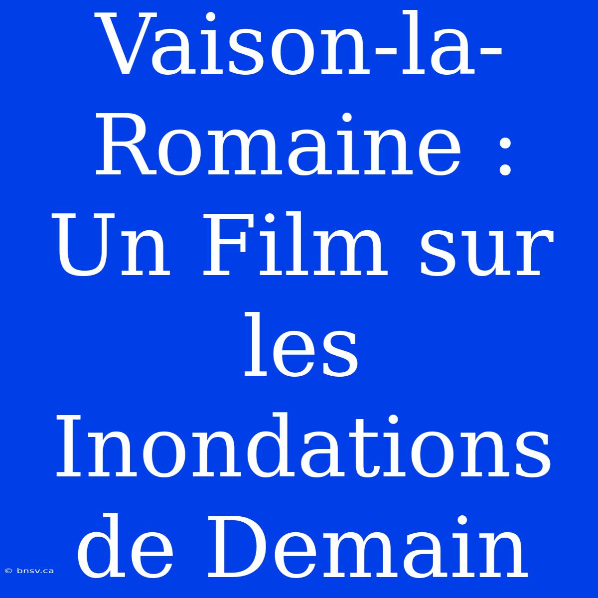 Vaison-la-Romaine : Un Film Sur Les Inondations De Demain