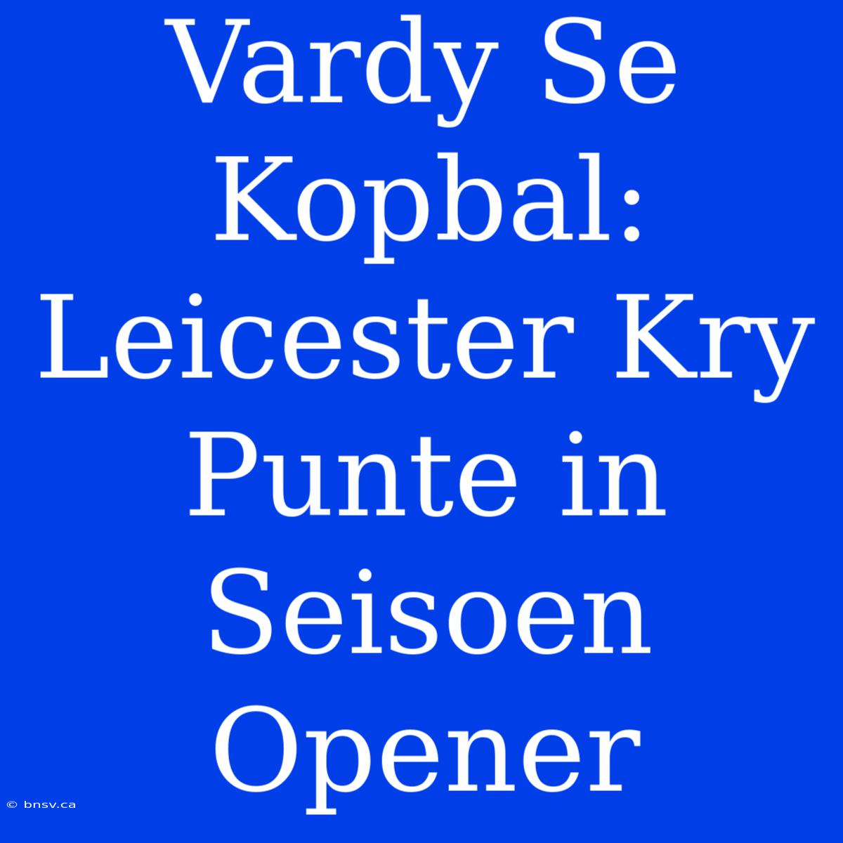 Vardy Se Kopbal: Leicester Kry Punte In Seisoen Opener