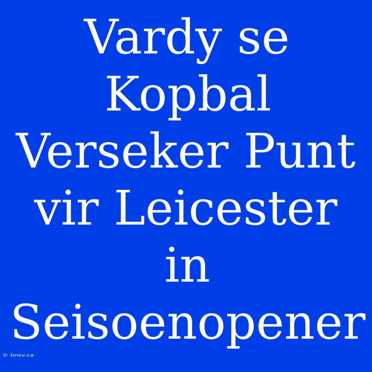 Vardy Se Kopbal Verseker Punt Vir Leicester In Seisoenopener