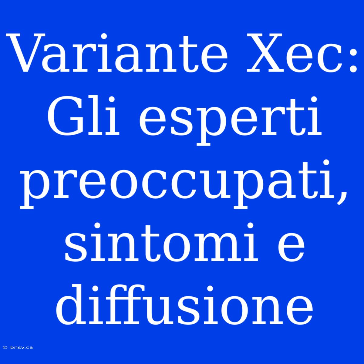 Variante Xec: Gli Esperti Preoccupati, Sintomi E Diffusione