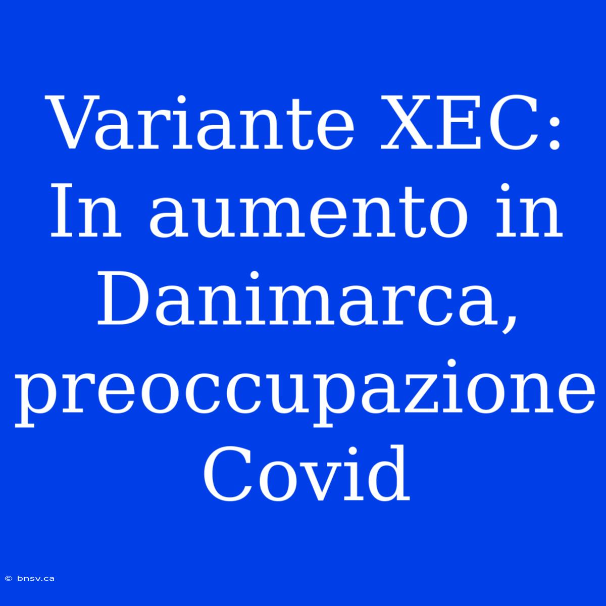 Variante XEC: In Aumento In Danimarca, Preoccupazione Covid