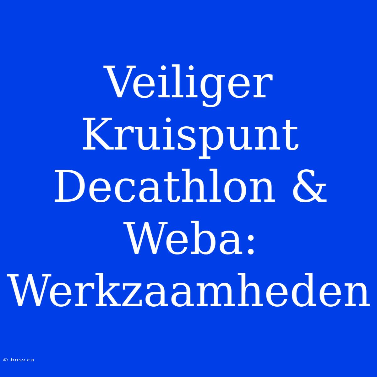 Veiliger Kruispunt Decathlon & Weba: Werkzaamheden