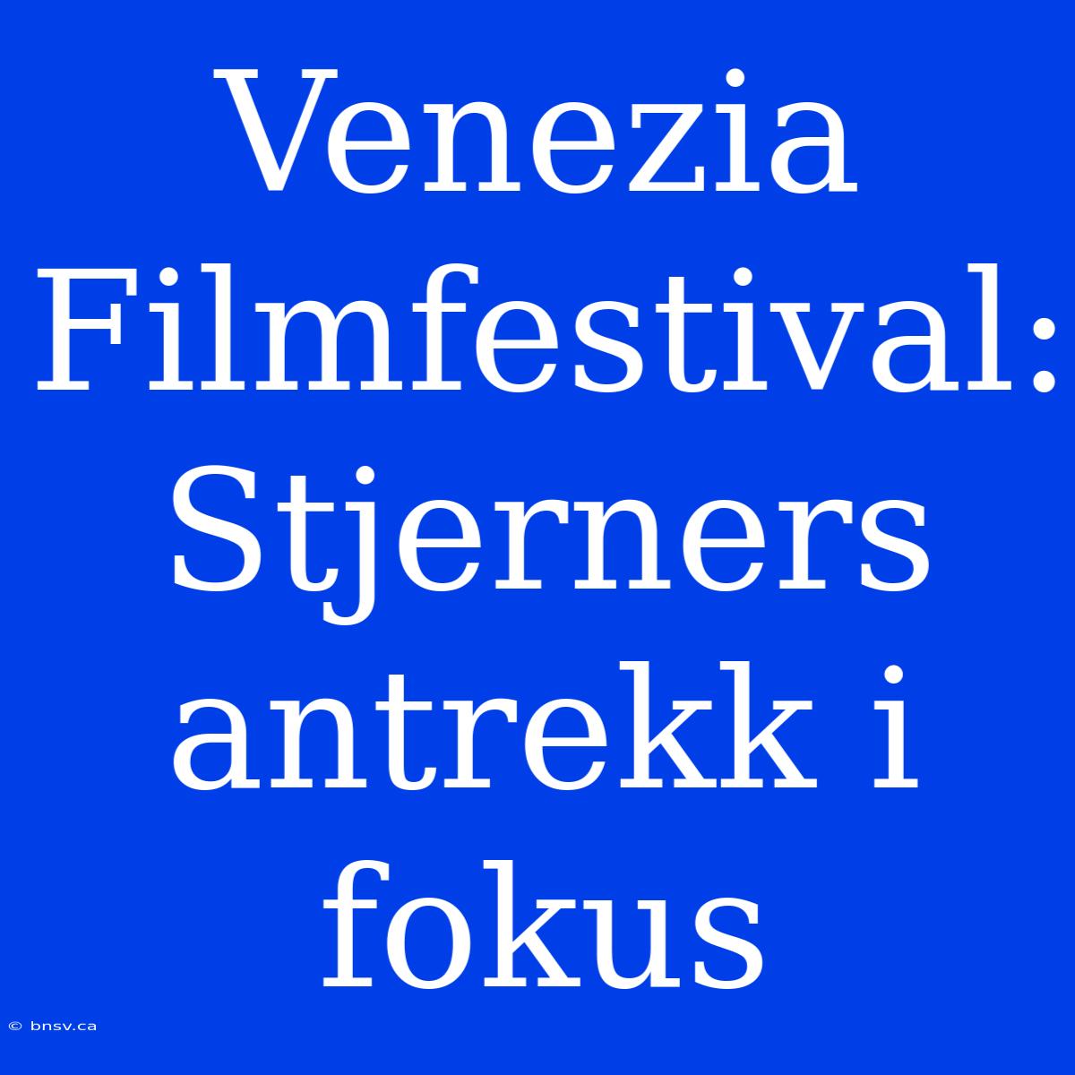 Venezia Filmfestival: Stjerners Antrekk I Fokus