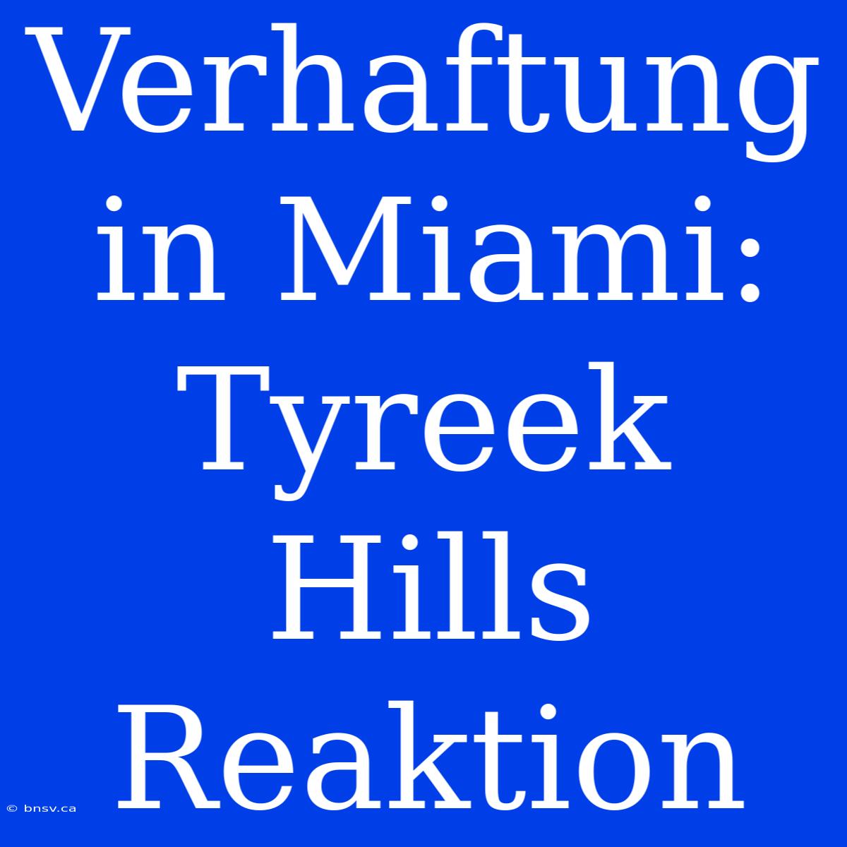 Verhaftung In Miami: Tyreek Hills Reaktion