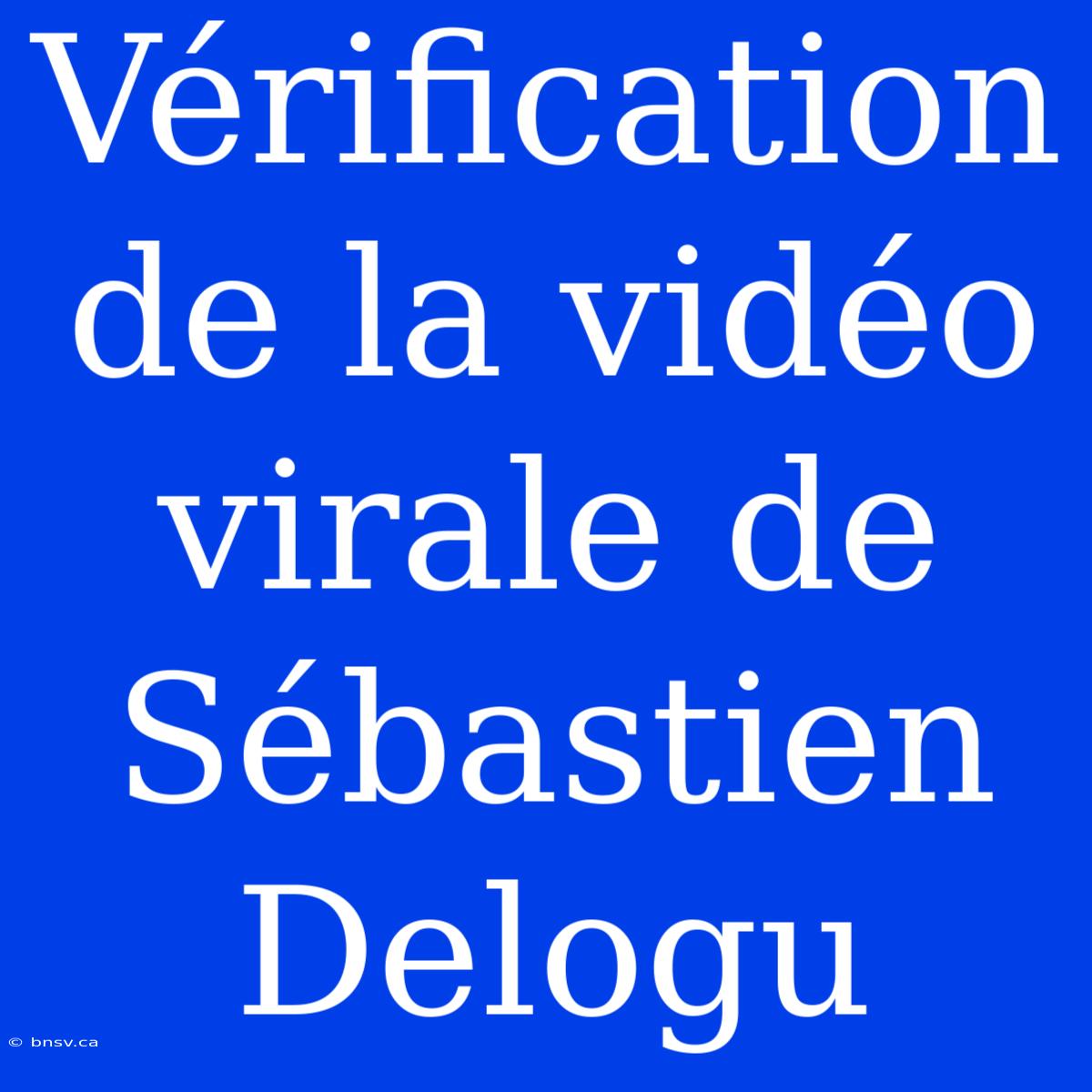 Vérification De La Vidéo Virale De Sébastien Delogu