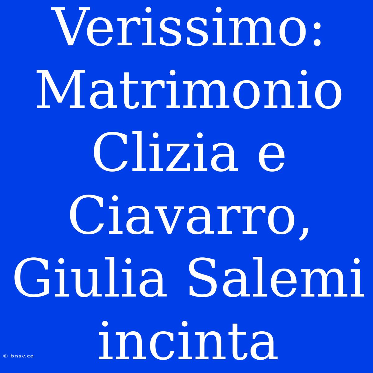 Verissimo: Matrimonio Clizia E Ciavarro, Giulia Salemi Incinta