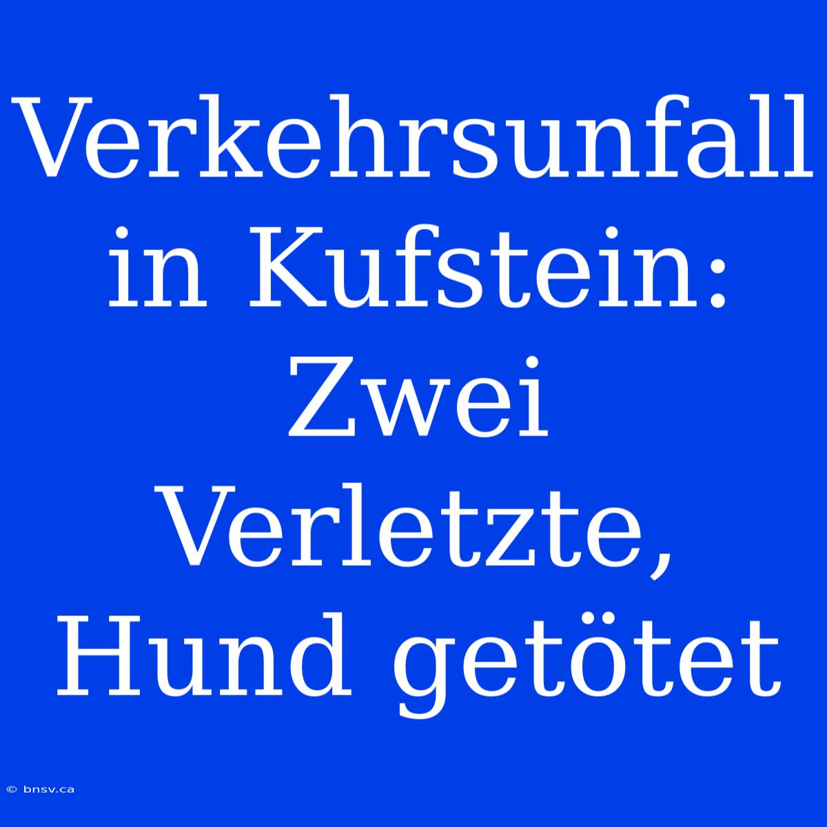 Verkehrsunfall In Kufstein: Zwei Verletzte, Hund Getötet