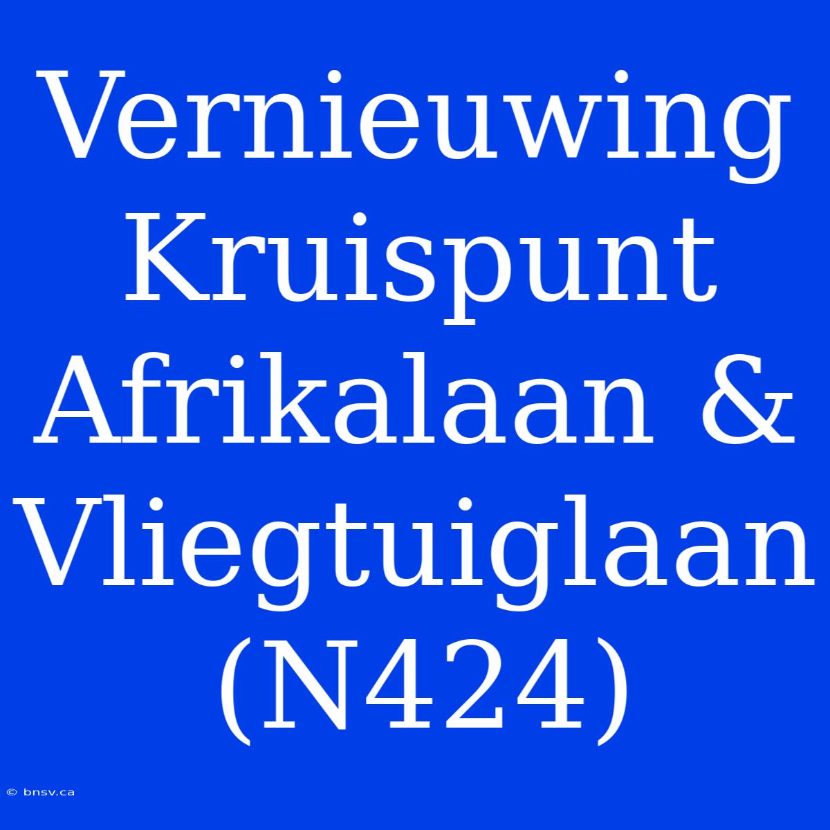 Vernieuwing Kruispunt Afrikalaan & Vliegtuiglaan (N424)