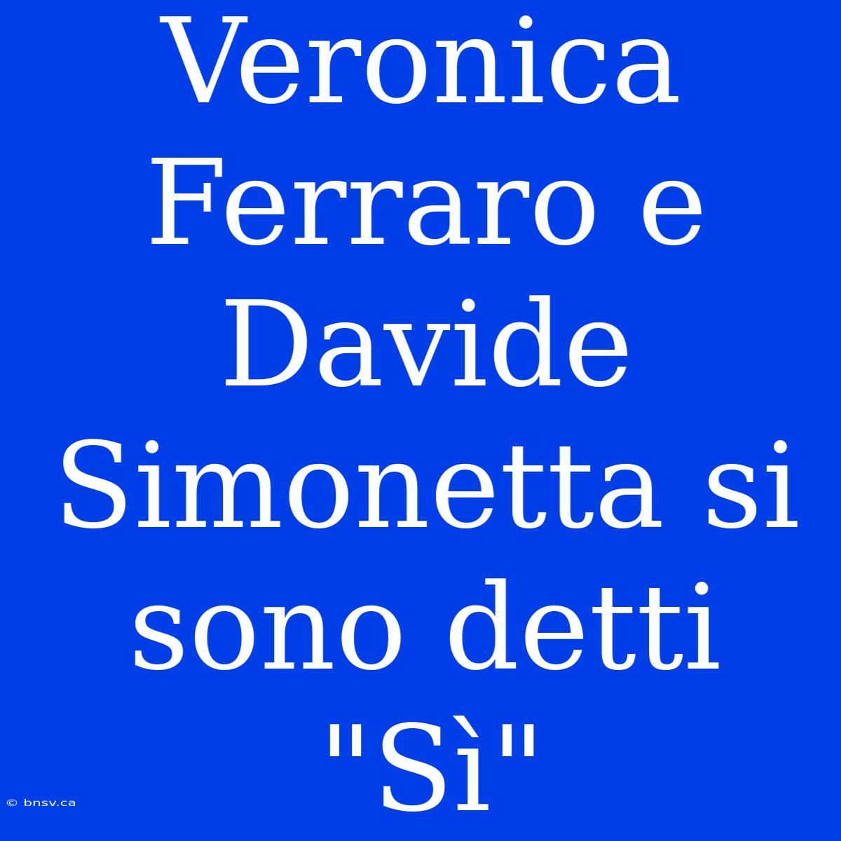 Veronica Ferraro E Davide Simonetta Si Sono Detti 