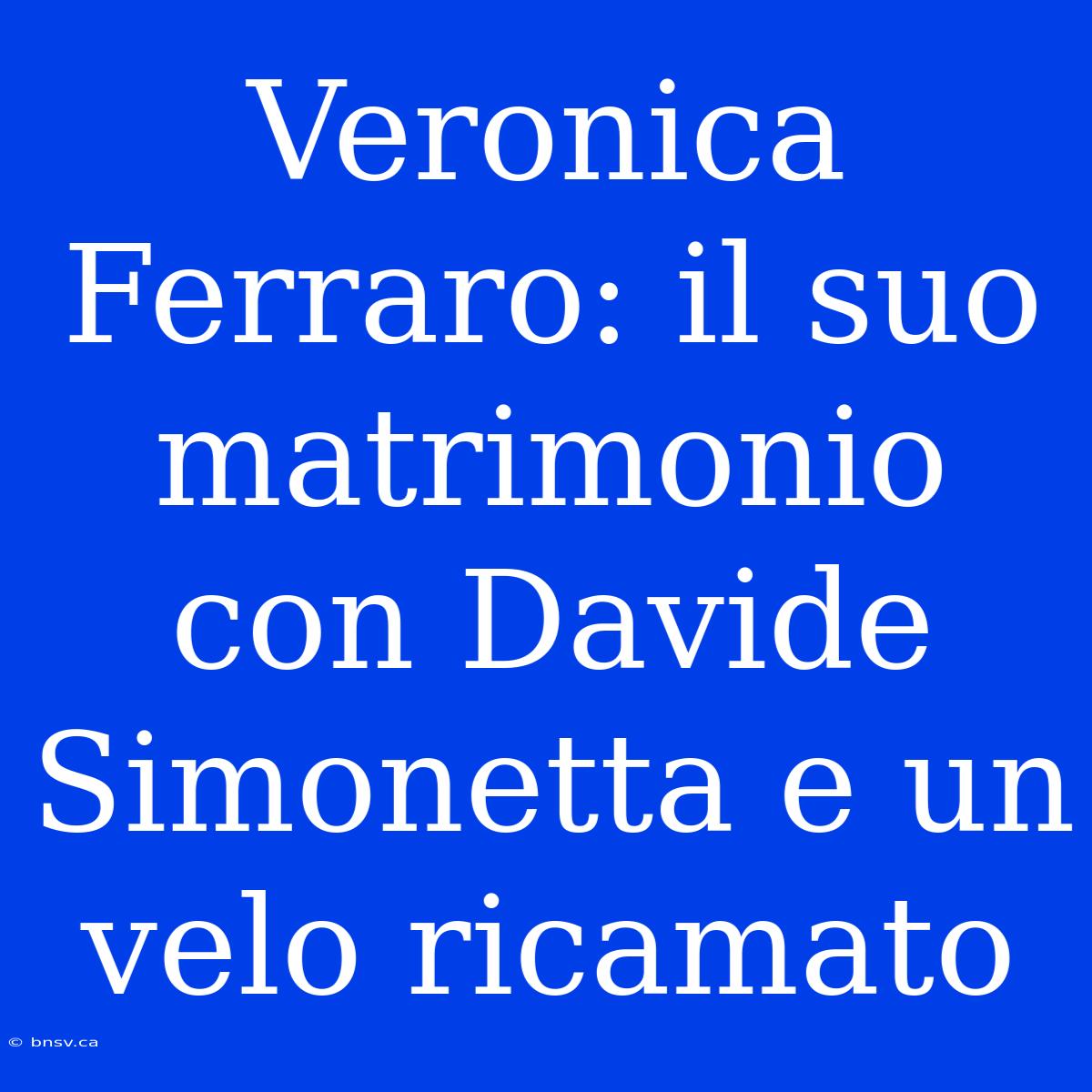 Veronica Ferraro: Il Suo Matrimonio Con Davide Simonetta E Un Velo Ricamato