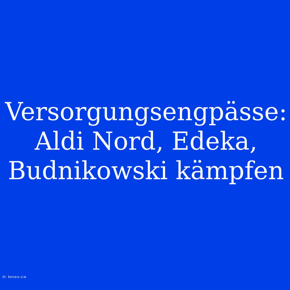 Versorgungsengpässe: Aldi Nord, Edeka, Budnikowski Kämpfen