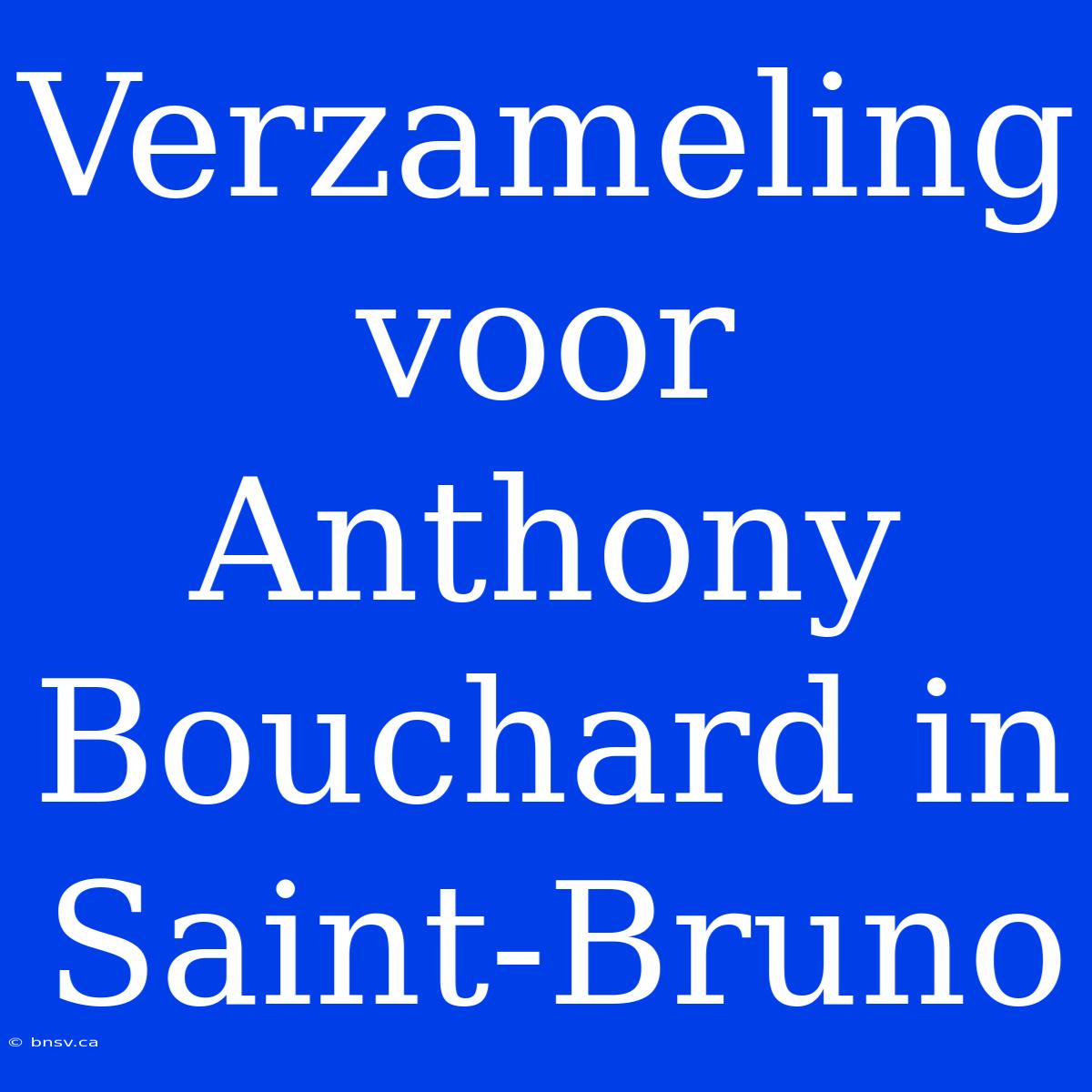 Verzameling Voor Anthony Bouchard In Saint-Bruno