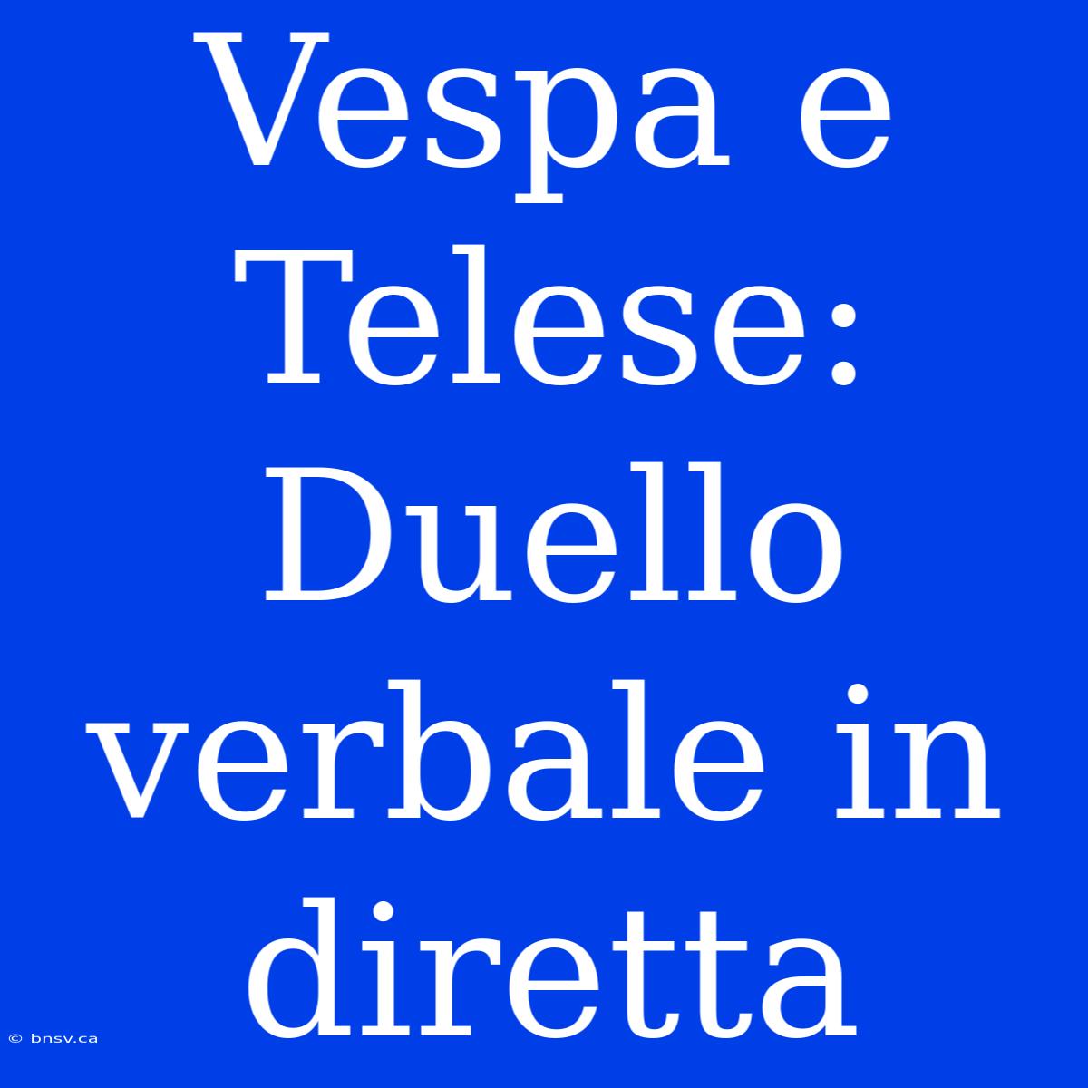 Vespa E Telese: Duello Verbale In Diretta