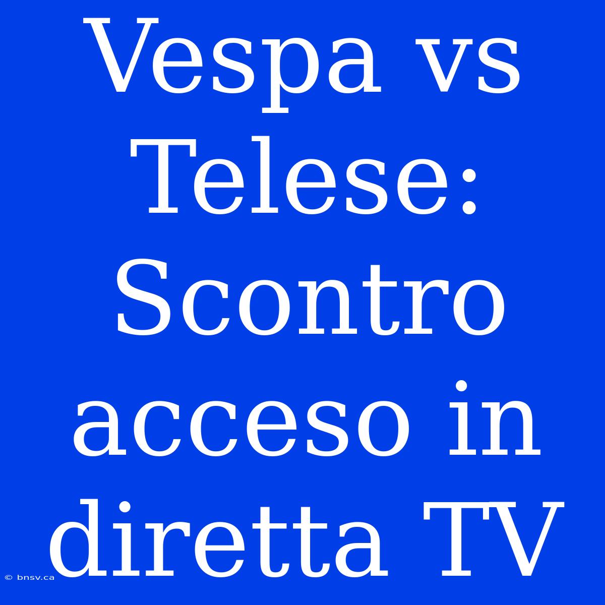 Vespa Vs Telese: Scontro Acceso In Diretta TV