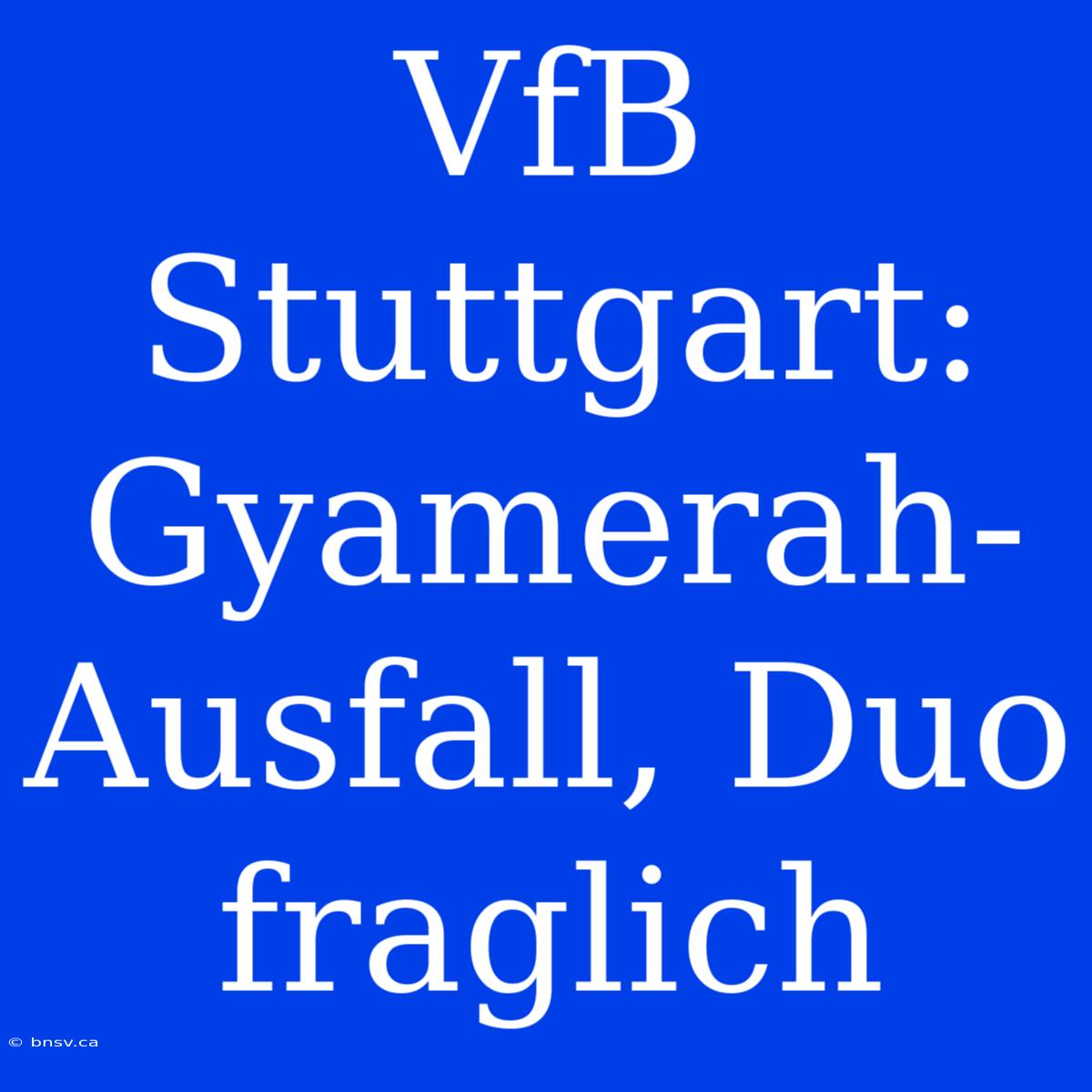 VfB Stuttgart: Gyamerah-Ausfall, Duo Fraglich