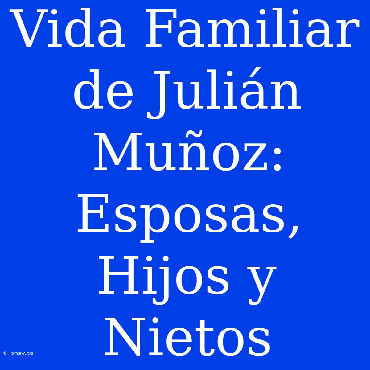 Vida Familiar De Julián Muñoz: Esposas, Hijos Y Nietos