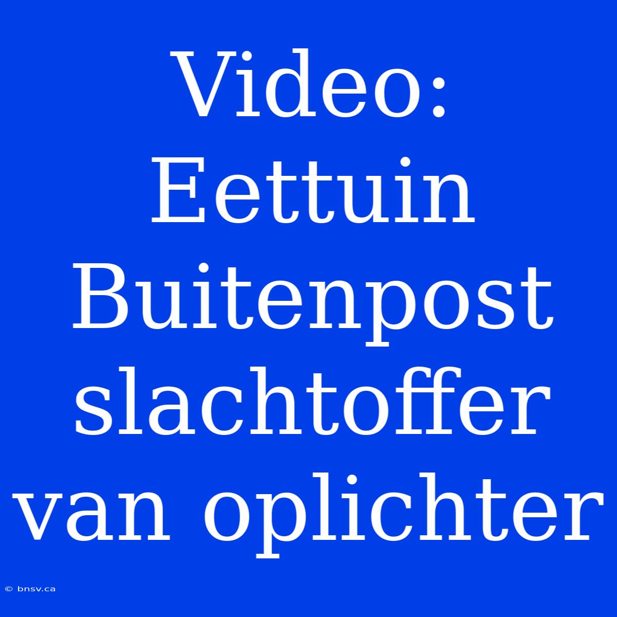 Video: Eettuin Buitenpost Slachtoffer Van Oplichter