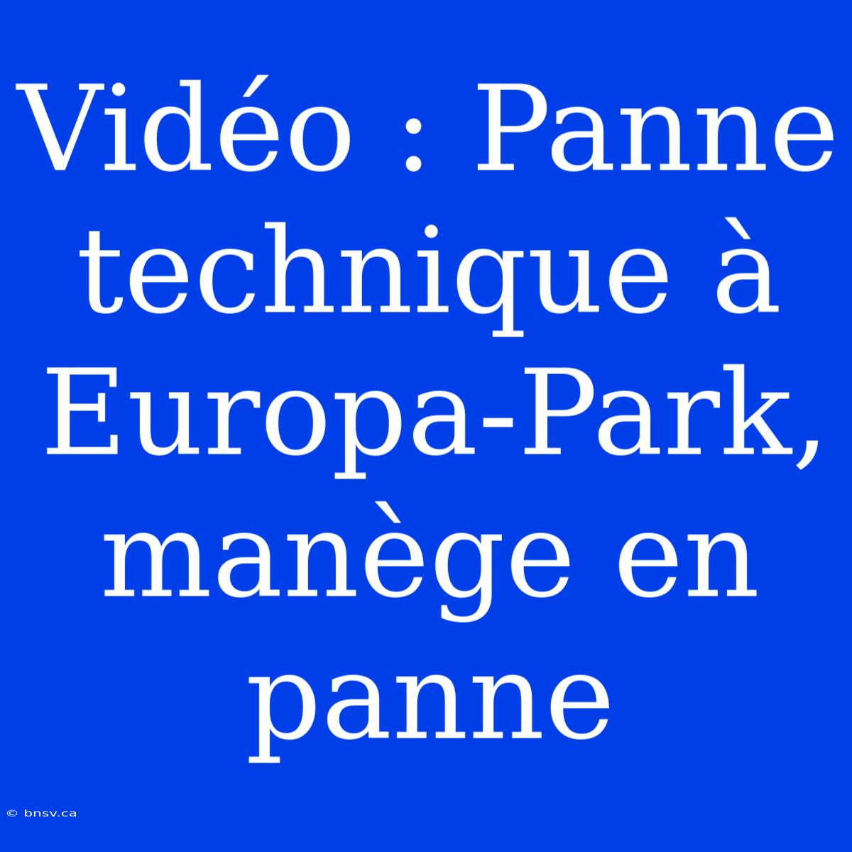 Vidéo : Panne Technique À Europa-Park, Manège En Panne