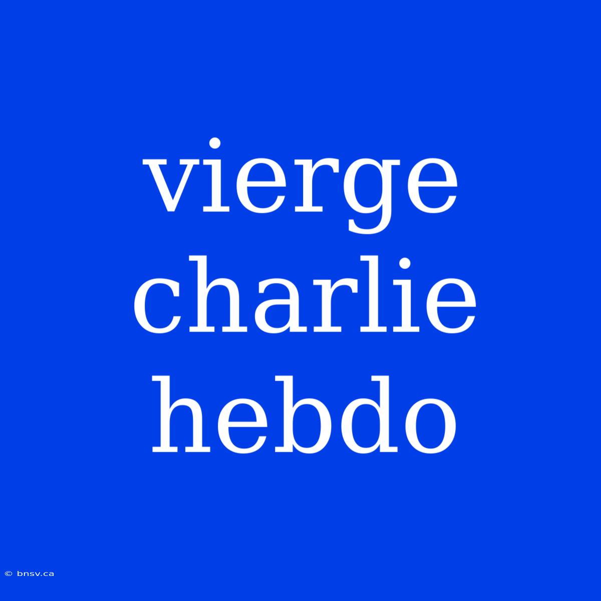 Vierge Charlie Hebdo