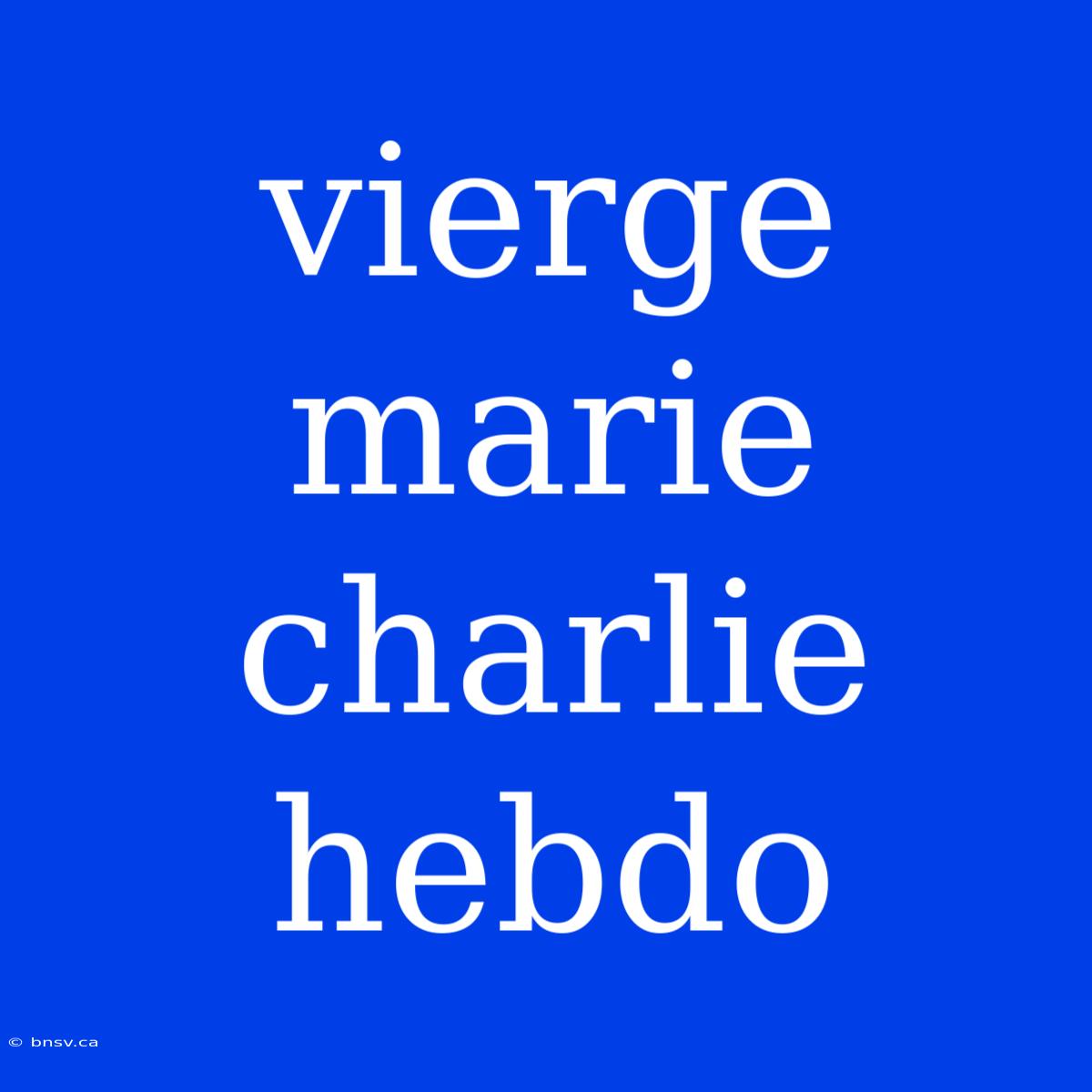 Vierge Marie Charlie Hebdo