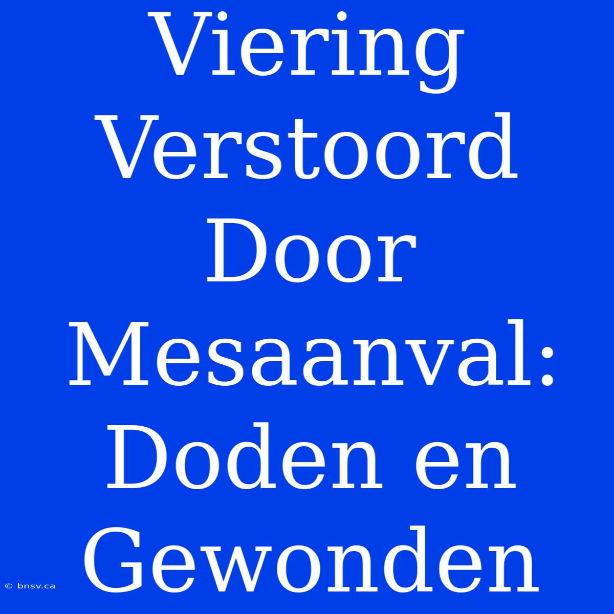 Viering Verstoord Door Mesaanval: Doden En Gewonden