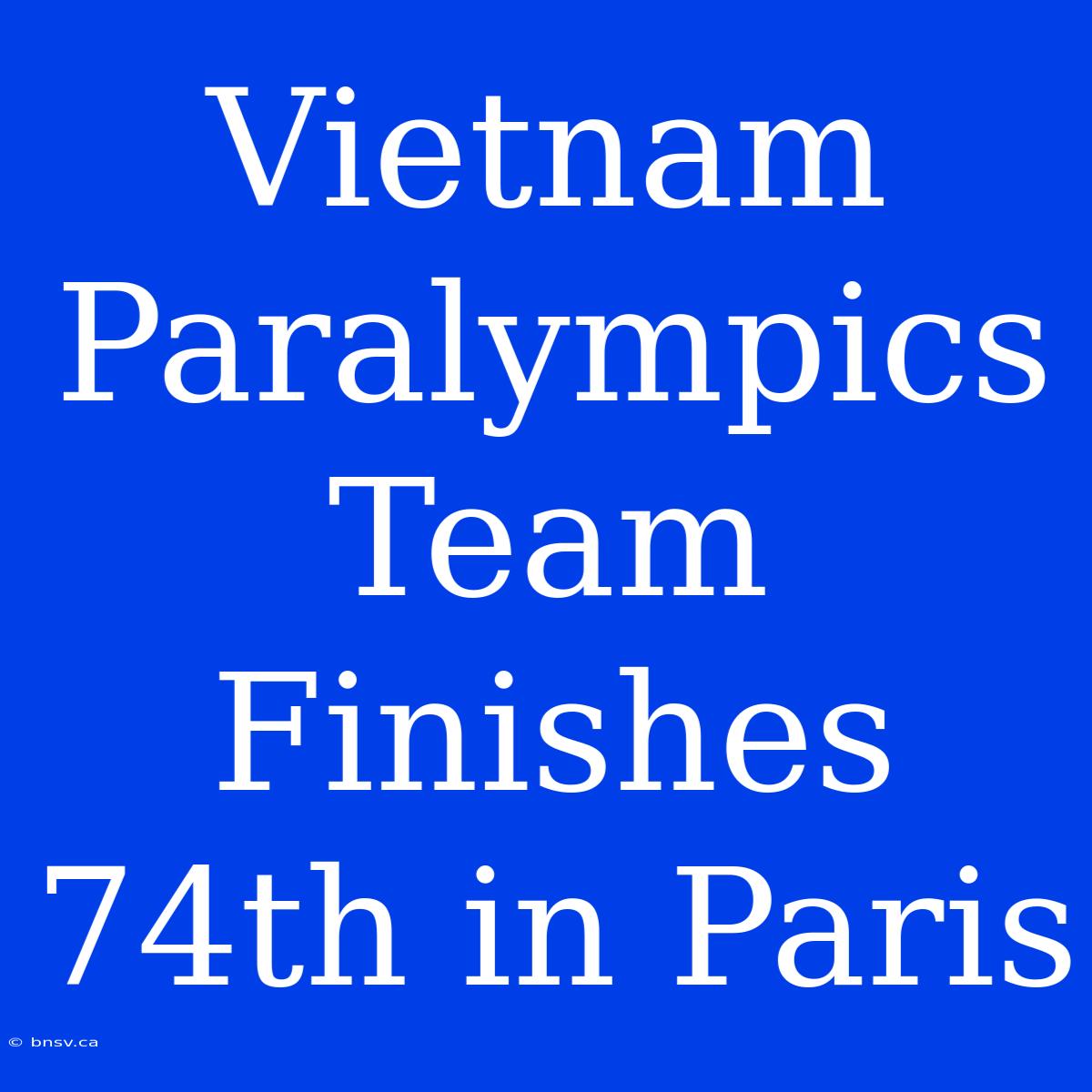 Vietnam Paralympics Team Finishes 74th In Paris