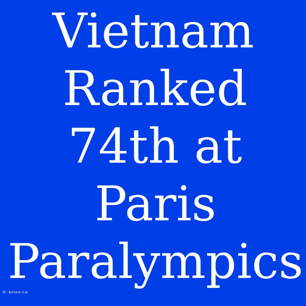 Vietnam Ranked 74th At Paris Paralympics