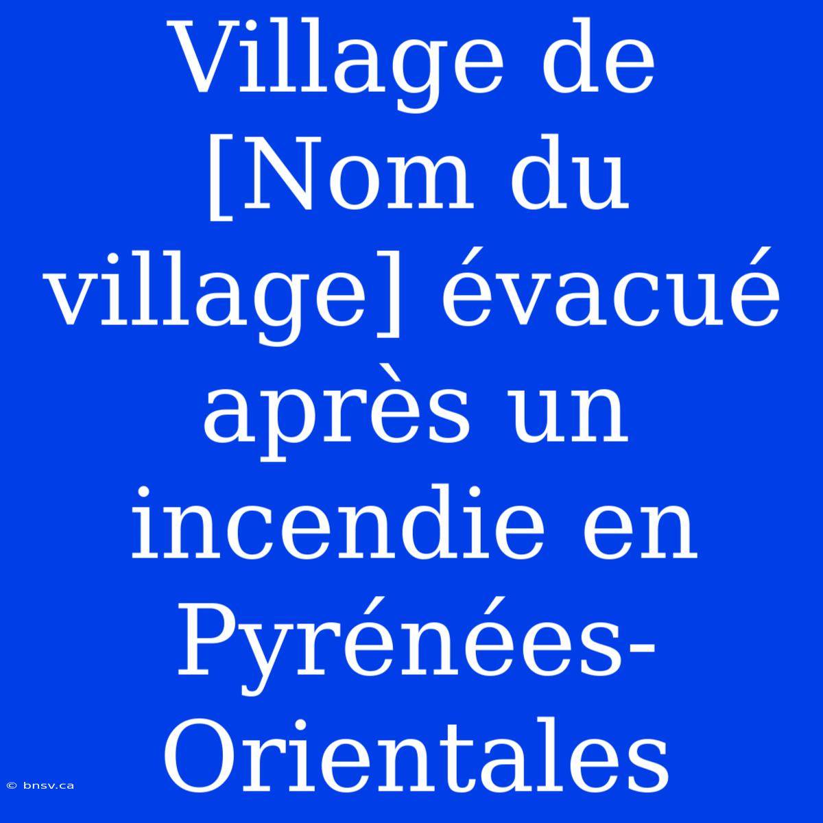 Village De [Nom Du Village] Évacué Après Un Incendie En Pyrénées-Orientales