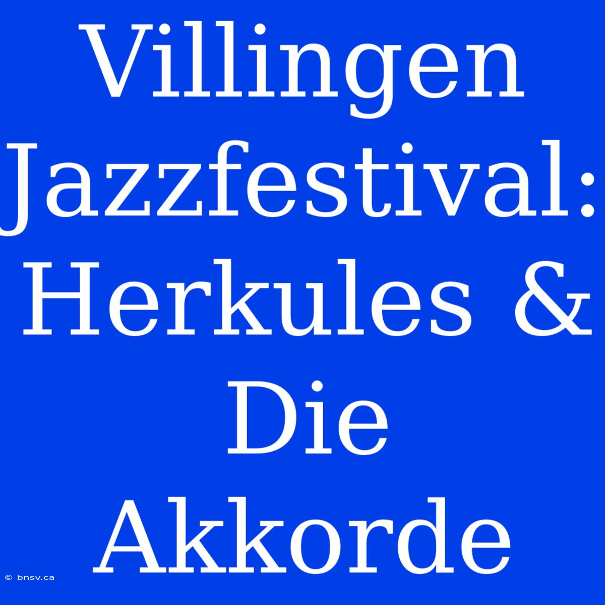 Villingen Jazzfestival: Herkules & Die Akkorde